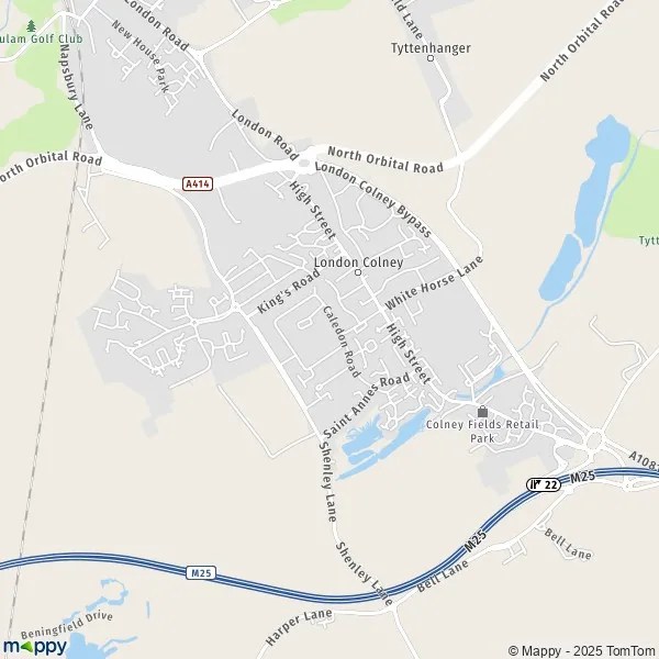 Plan London Colney carte de London Colney (AL2 1) et infos pratiques