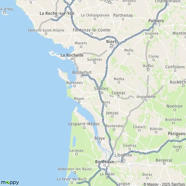 Plan Pistes cyclables CharenteMaritime Mappy