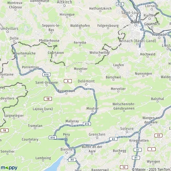 Carte Delémont plan de Delémont et infos pratiques Mappy