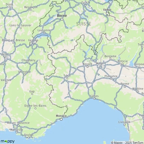 Carte Piémont plan de Piémont et infos pratiques Mappy