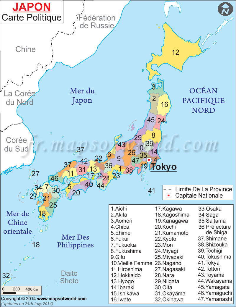 Japon Carte, Carte du Japon