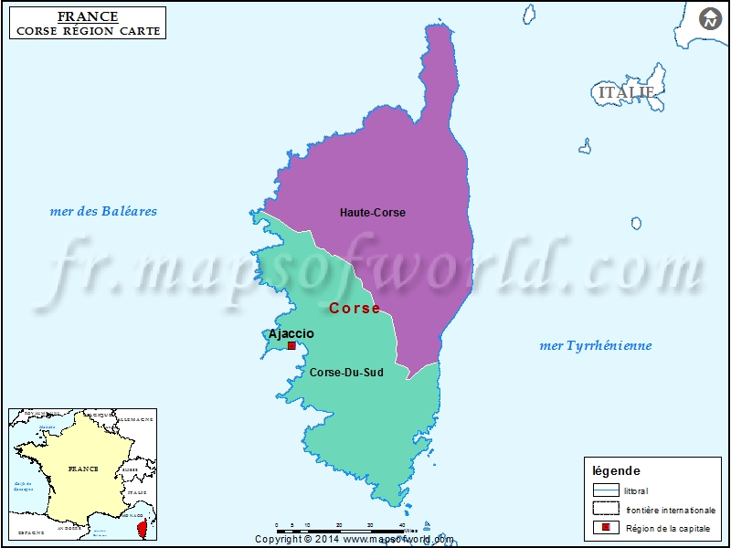Carte De La Corse Avec Toutes Les Villes Carte de la Corse Département, grandes villes en Corse Corse (94)