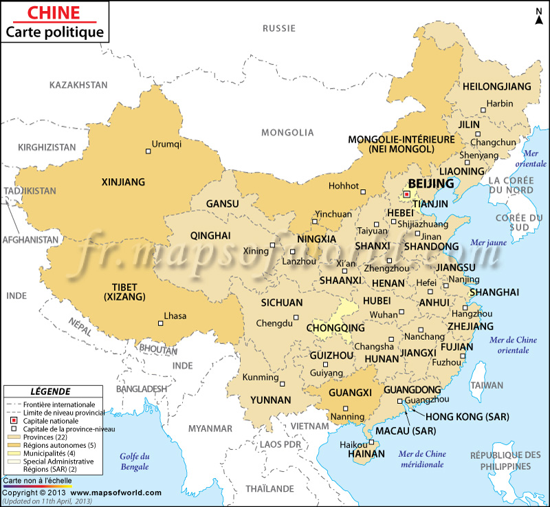 Pain Points De La Carte De La Chine Du Nord carte de la chine du nord • Voyages Cartes