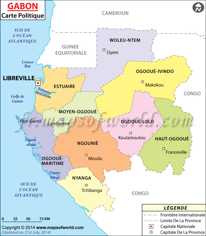 Carte du Gabon, Gabon Carte