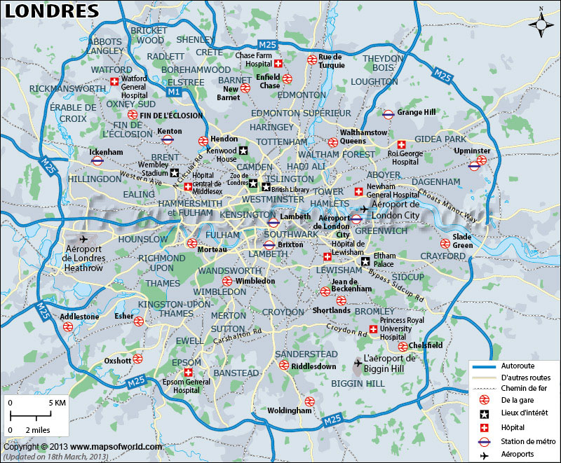 Pain Points De La <I>Carte Banlieue De Londres</I> Carte De La Ville De Londres tonaartsenfotografie