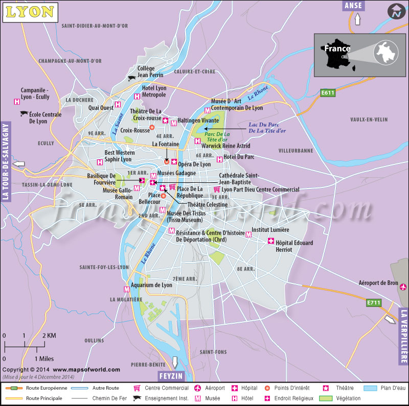 Carte Lyon Carte de Lyon