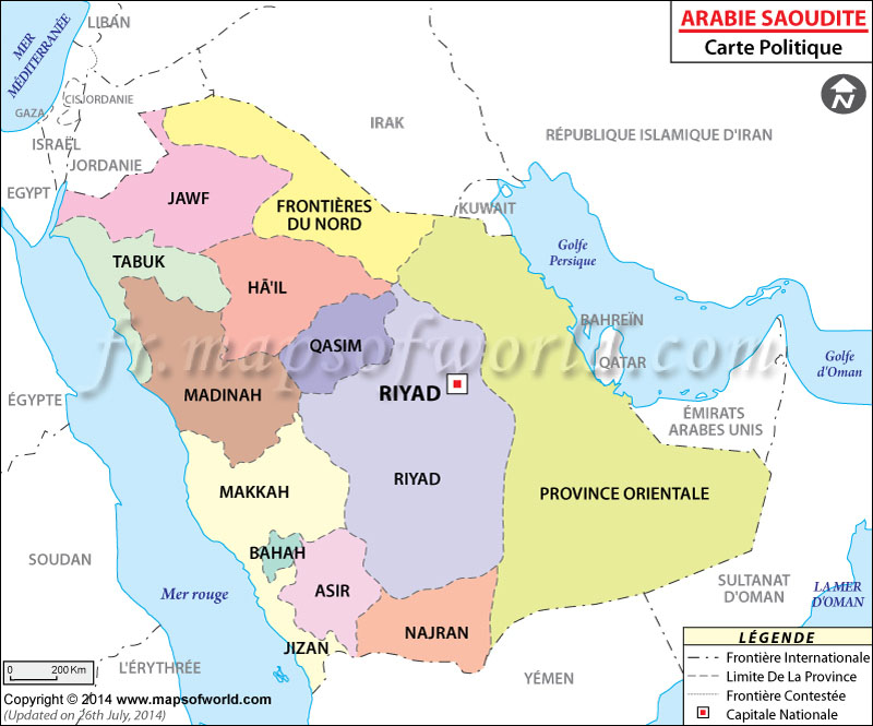 arabie saoudite carte • Voyages Cartes