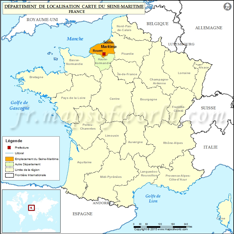 Carte De France Seine Maritime Seine Maritime Carte de localisation, département Seine Maritime, France
