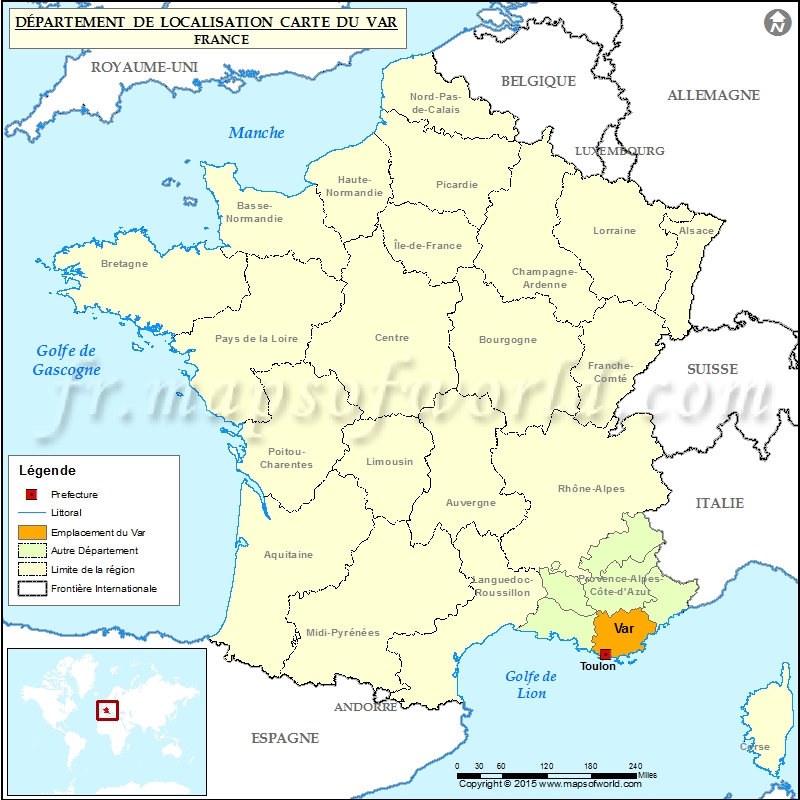 Département du Var carte de france » Voyage Carte Plan