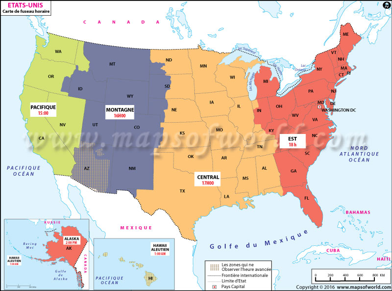 Les Meilleures Destinations Et La Culture Locale Sur La Carte Fuseau Horaire Usa Usa Carte de fuseau horaire, Heure exacte USA