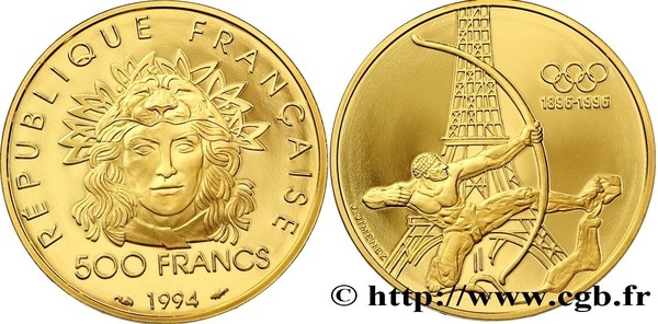 500 francs (JO 1996) France Numista