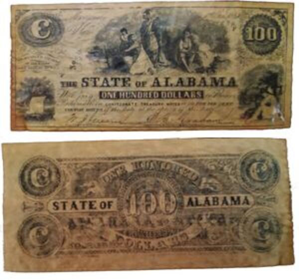 100 dollars (State of Alabama) États confédérés Numista