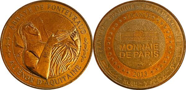 Jeton Touristique Monnaie de Paris Abbaye Royale de Fontevraud France Numista
