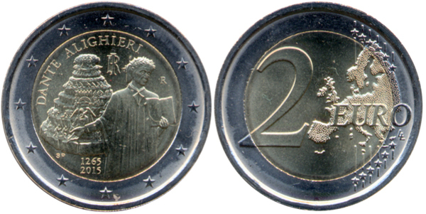 2 euros Dante Alighieri Italie Numista