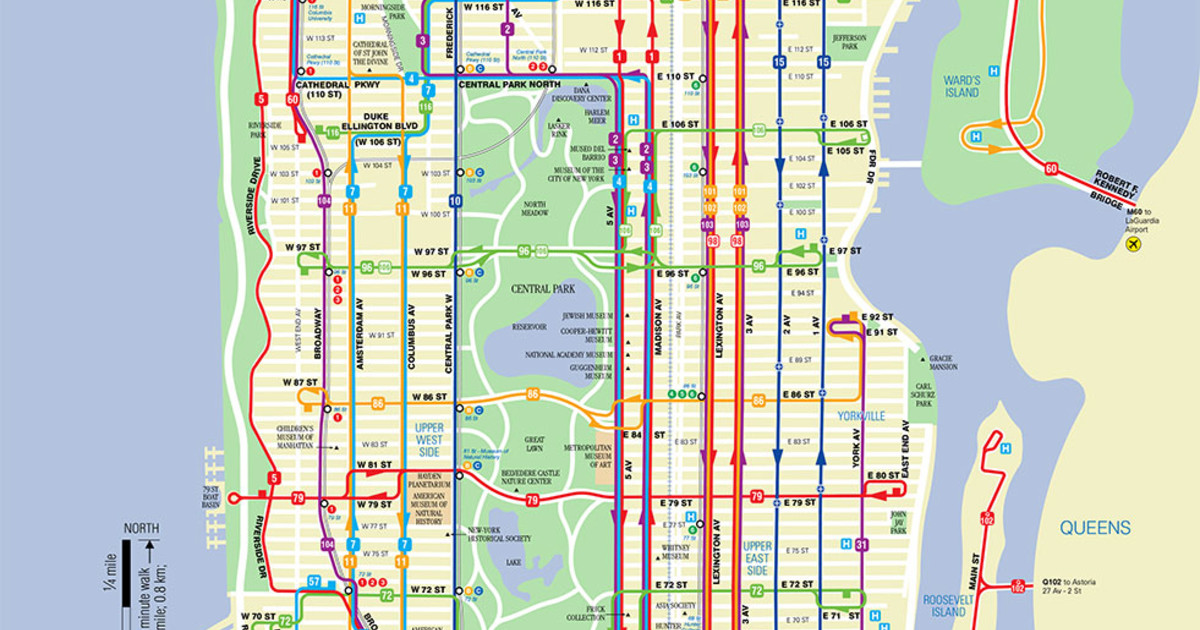 Plan et carte de bus de New York stations et lignes
