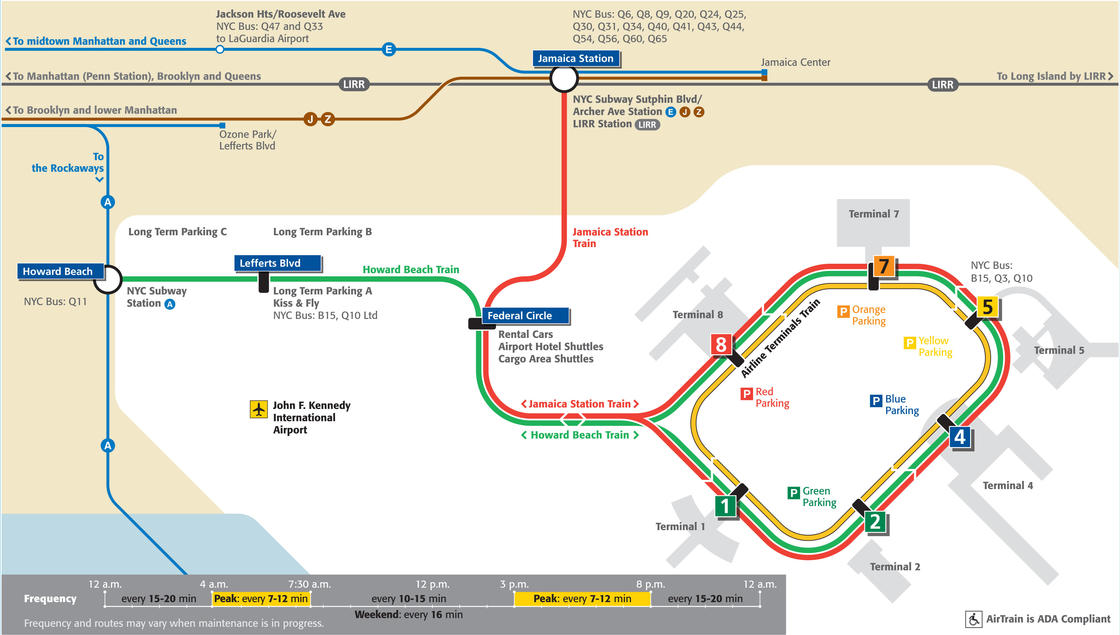 Les Points Douloureux De L'aéroport De New York Plan et carte des aéroports et terminaux de New York