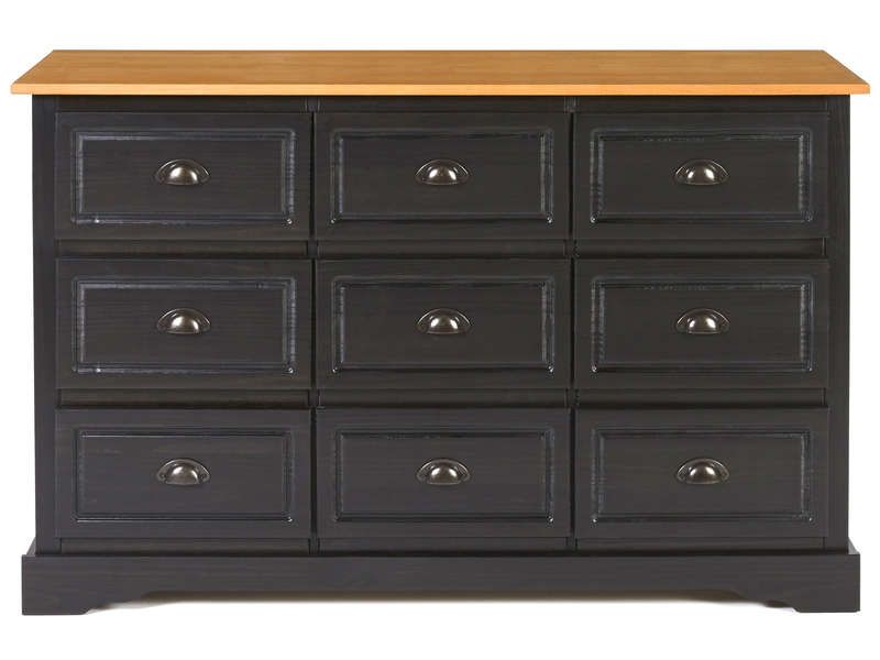 Commode 9 tiroirs JORES Coloris noir Conforama Pickture
