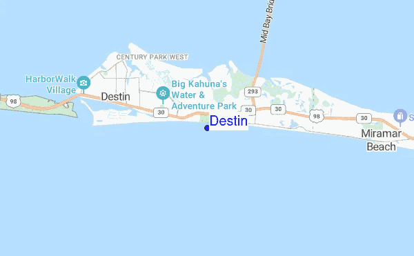 Show Destin Florida On A Map Destin Prévisions de Surf et Surf Report (Florida Gulf, USA)