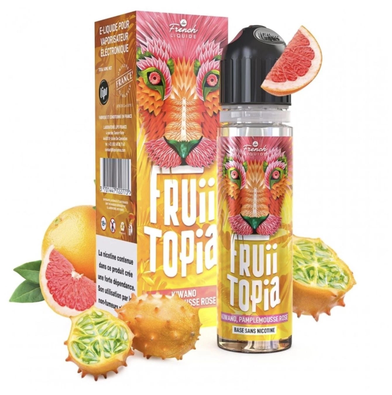Test Kiwano, Pamplemousse rose Fruiitopia Le French Liquide