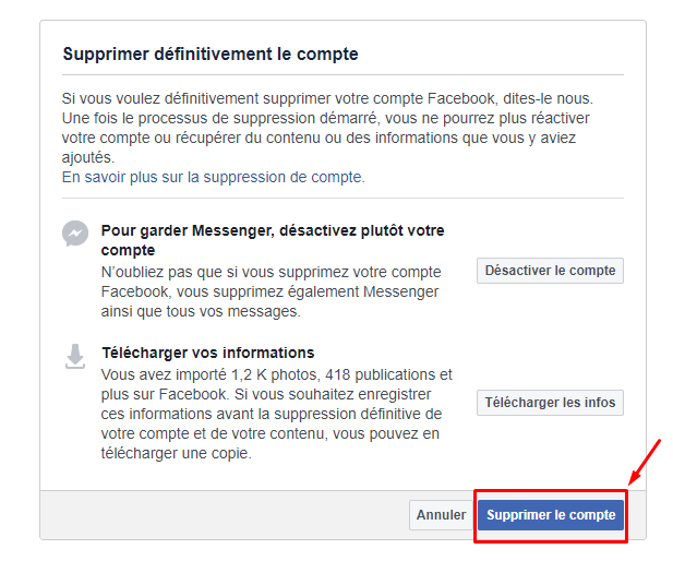 Comment SUPPRIMER définitivement votre compte Facebook
