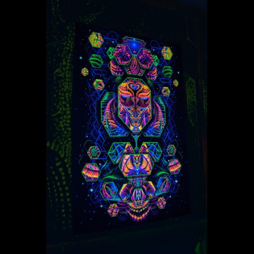 Glow in the dark tapestry "Dimension Matrix" from Andrey Pronin