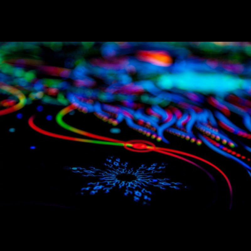 Psytrance trippy UV backdrop "Crystal Wizard" Fractalika