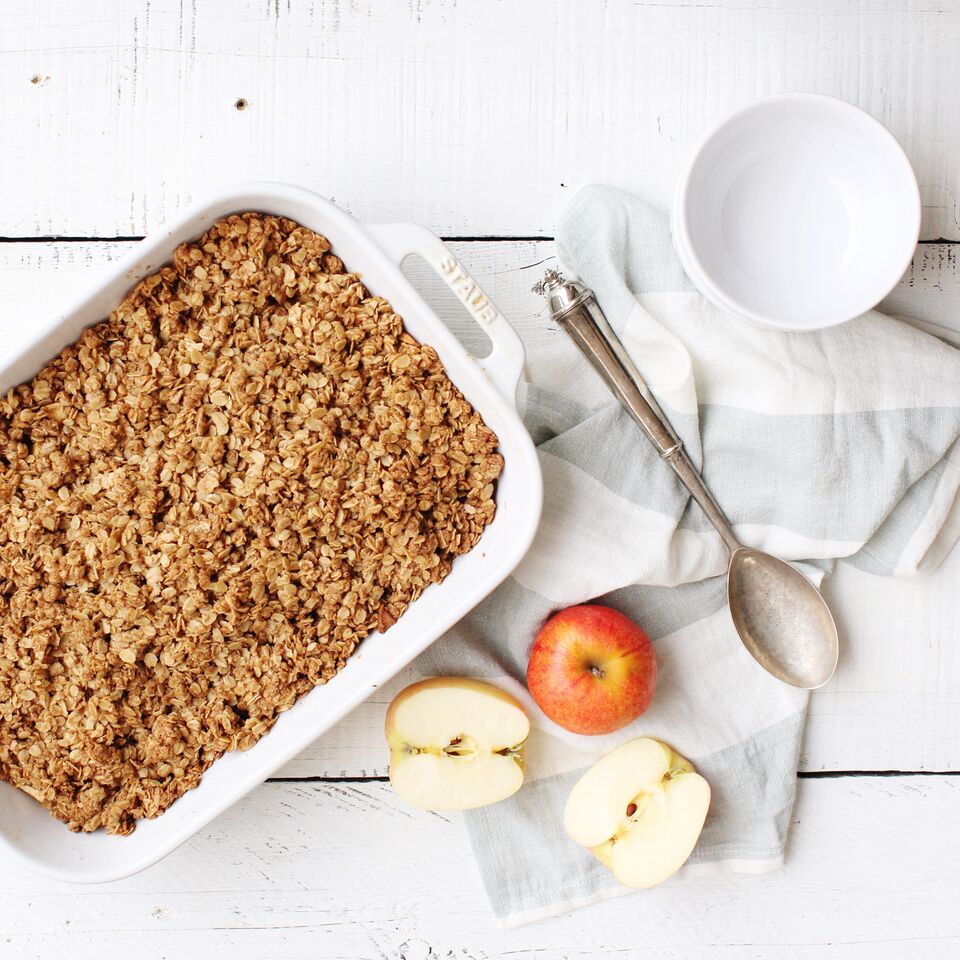 Gluten Free Apple Crisp (vegan option) Fraiche Living