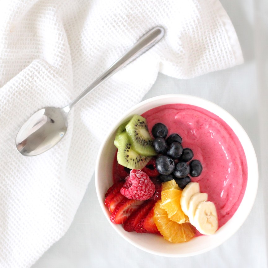 Raspberry Rainbow Smoothie Bowl Fraiche Nutrition