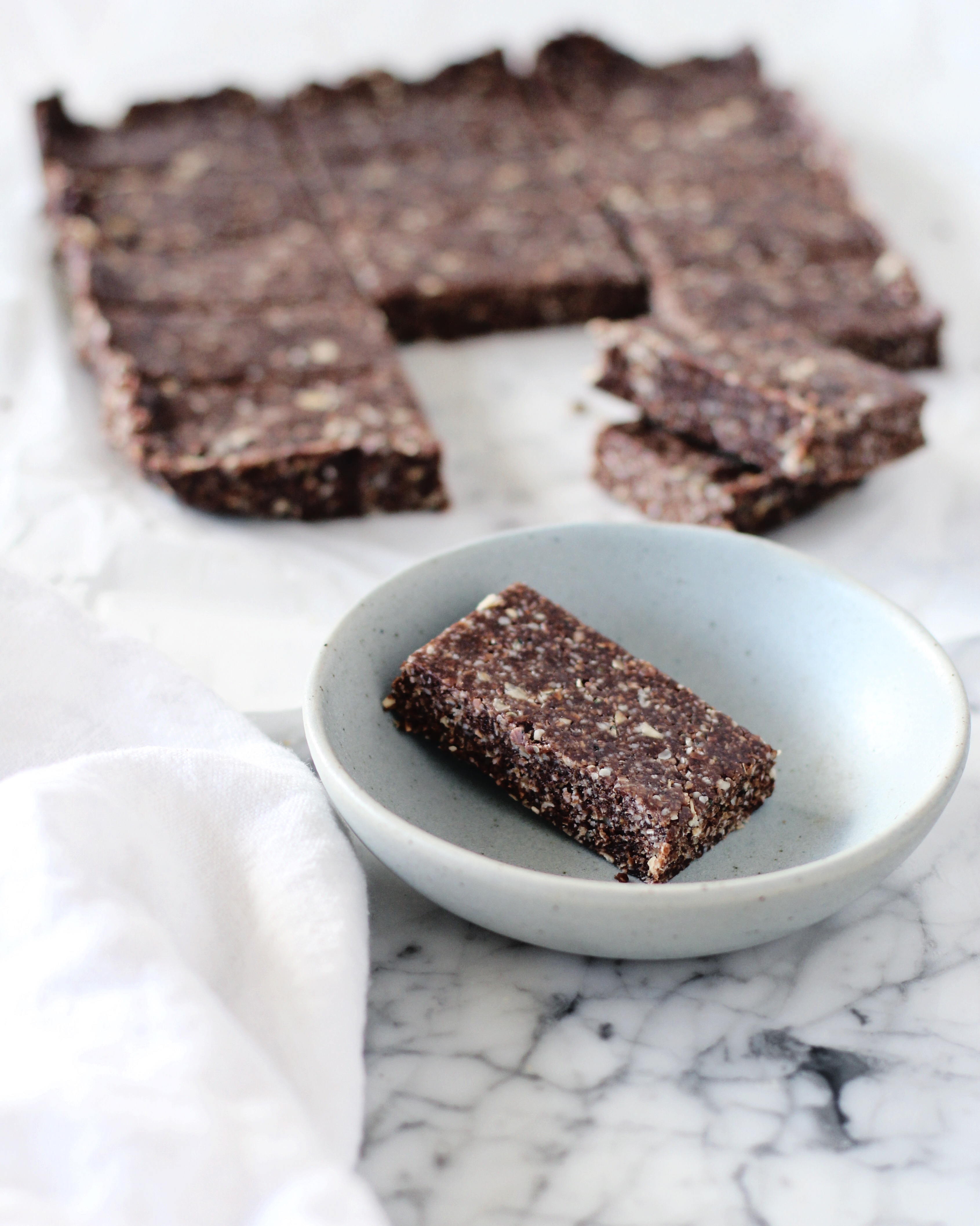 Chocolate Tahini Energy Bars (Gluten Free) Fraiche Nutrition