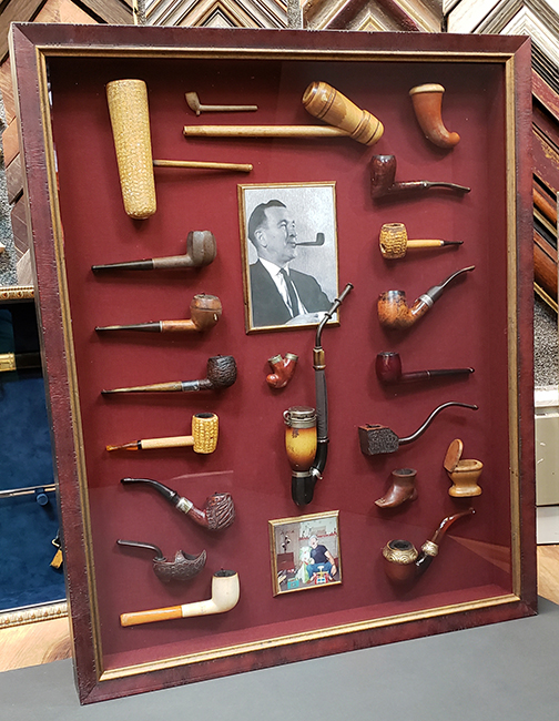 Smokin' picture frame! Shadowbox for an heirloom pipe collection