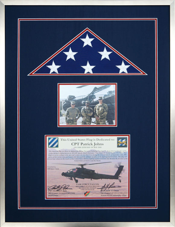 Flag Display Case Example For An American Flag Flown On A Combat