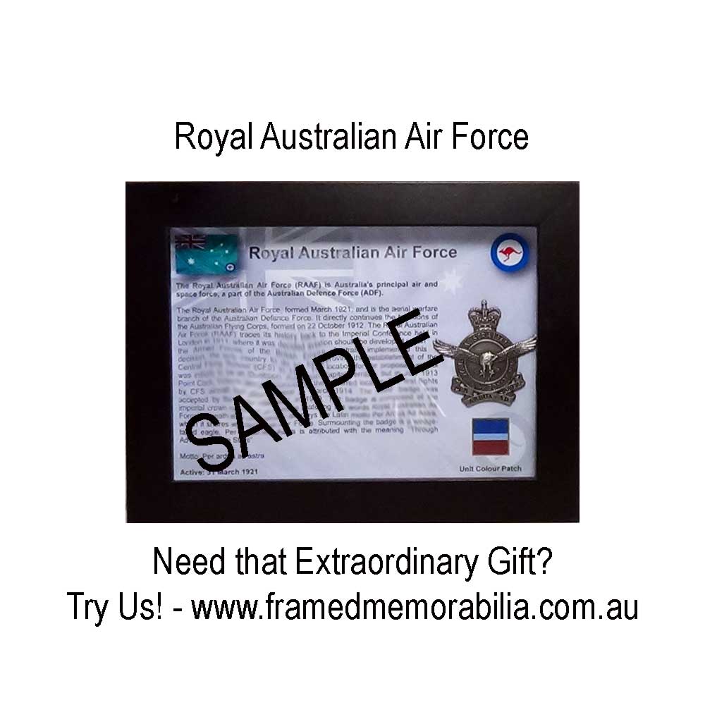 Royal Australian Air Force Badge Framed Memorabilia & Militaria