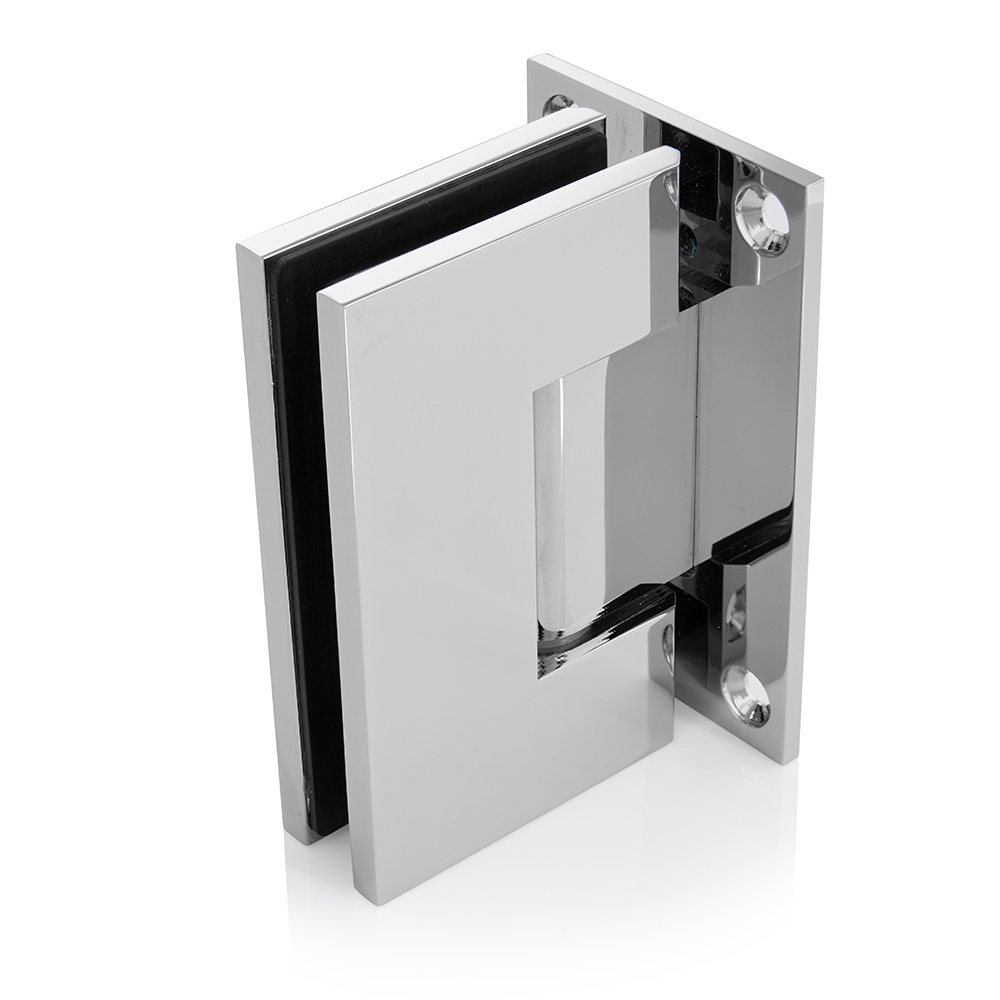 90 Degree Glass to Wall Hinge Polished Chrome Frameless Shower Hinges