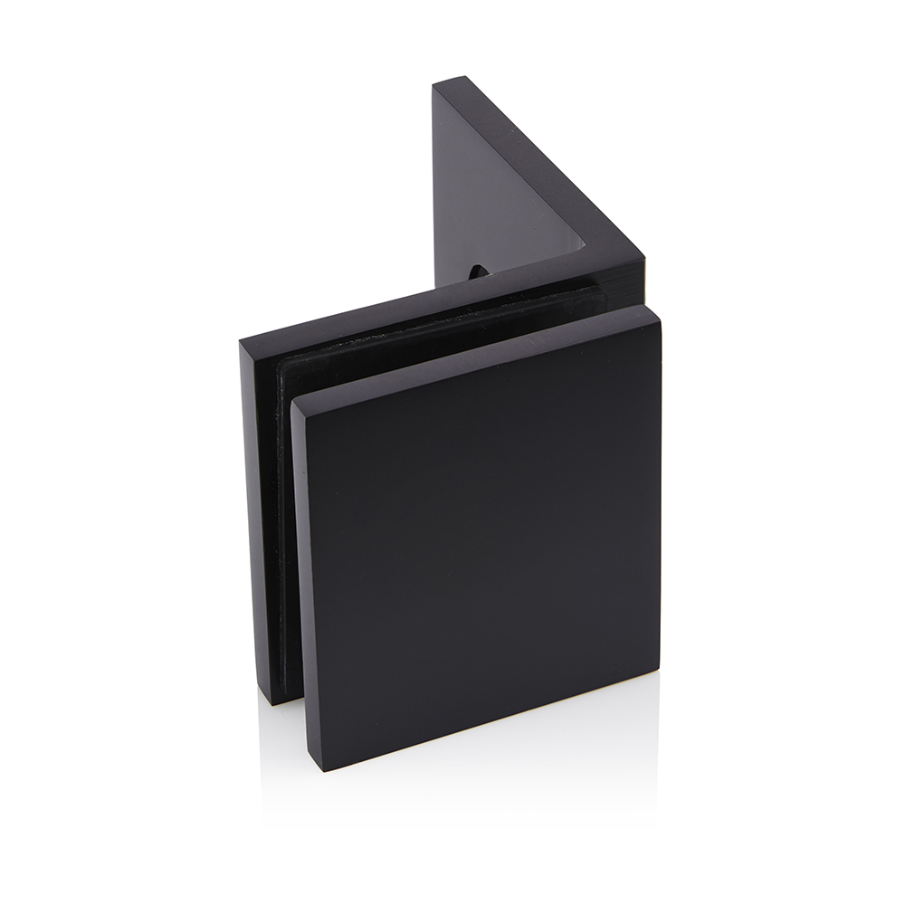 90 Degree Glass to Wall Bracket - Matt Black - Frameless Shower Hinges