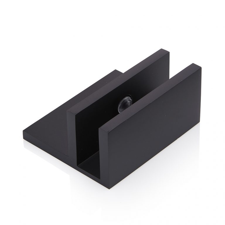 Offset Glass Shelf Bracket Matt Black Frameless Shower Hinges