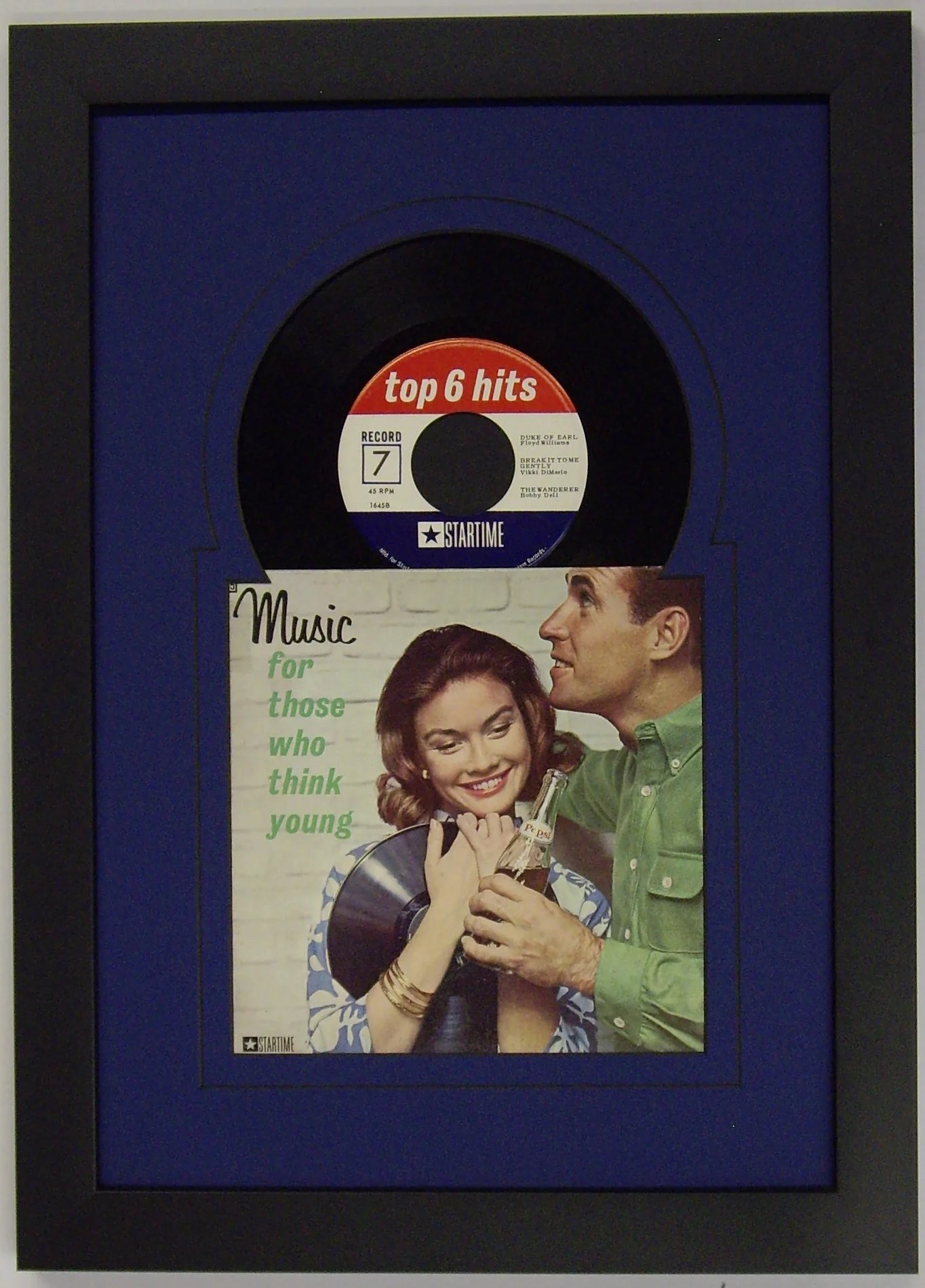 7" 45 Vinyl Record Frame with Sleeve, Jukebox Style Frame