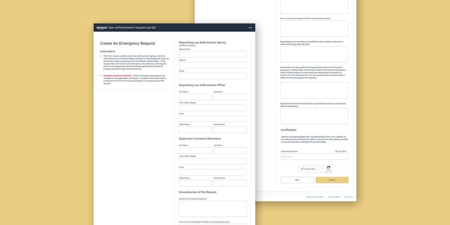 Amazon Law Enforcement Request Portal
