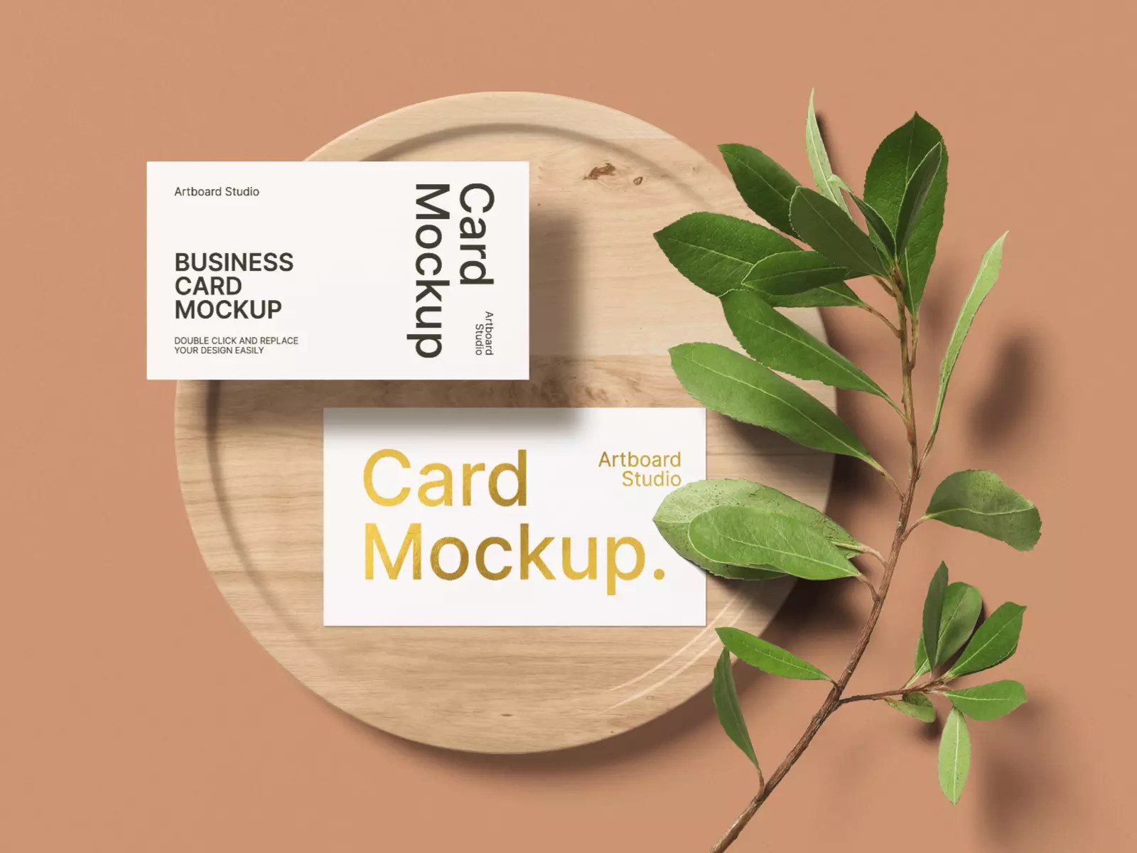 Artboard Studio Templates — Gold Foil Business Card Mockup
