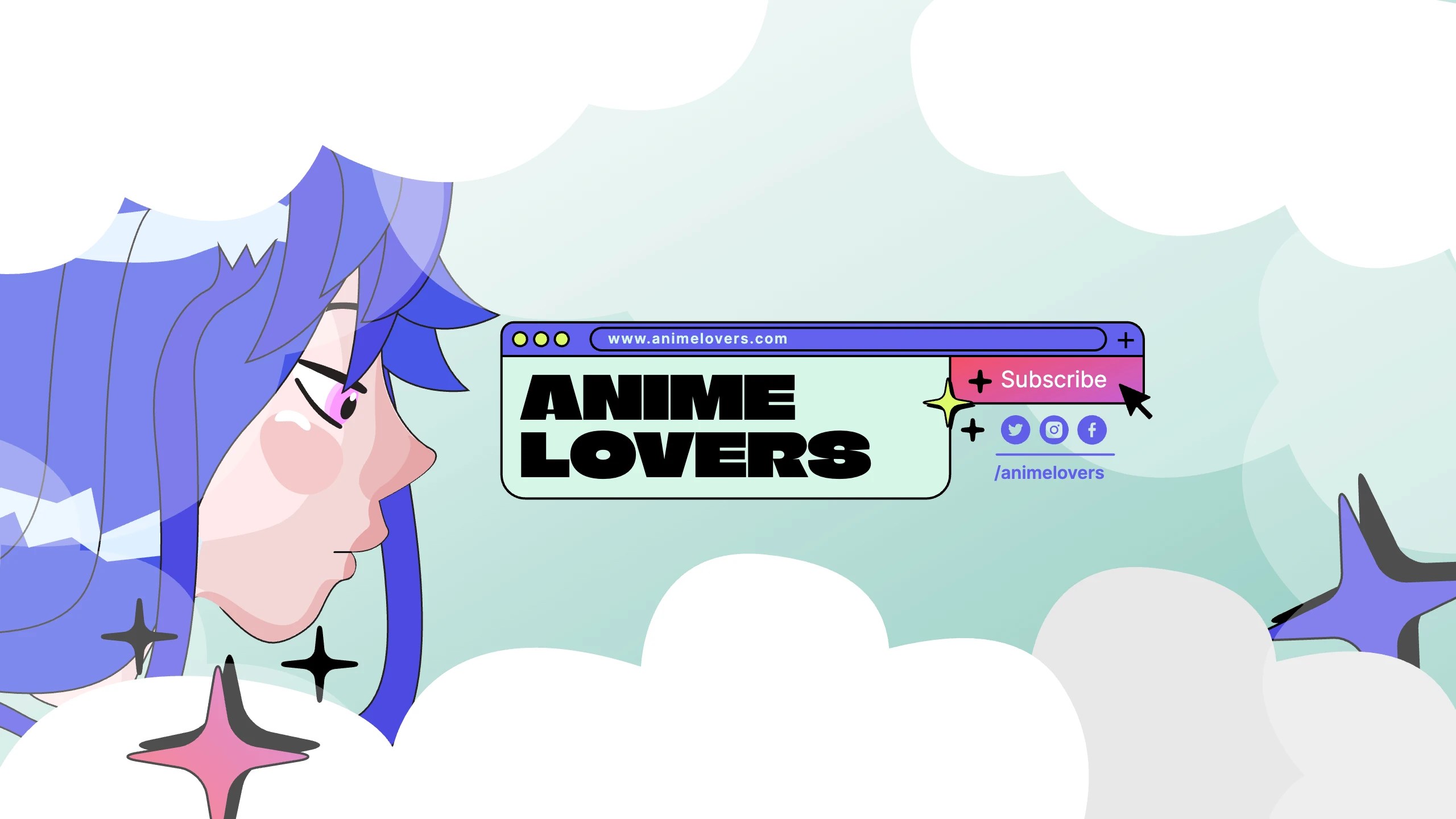Artboard Studio Templates — Anime Youtube Banner Template