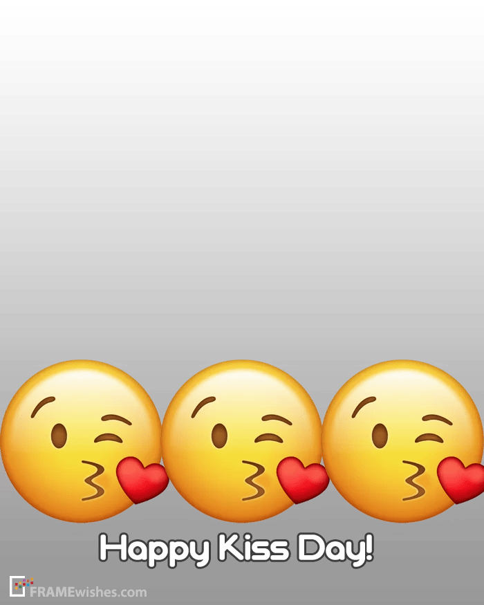 Best Happy Kiss Day Photo Frame For Couples
