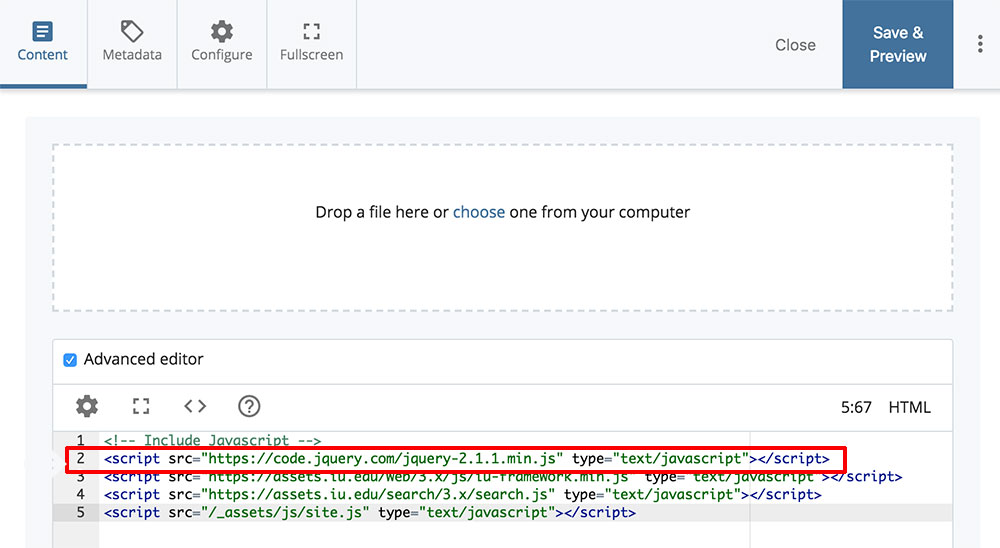 jQuery Update Changelog Get Help  Framework Indiana University