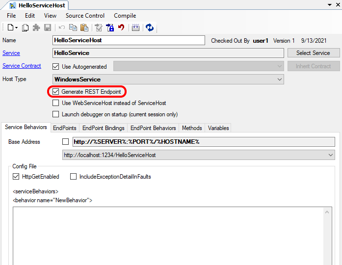 REST Endpoint für ServiceMethoden