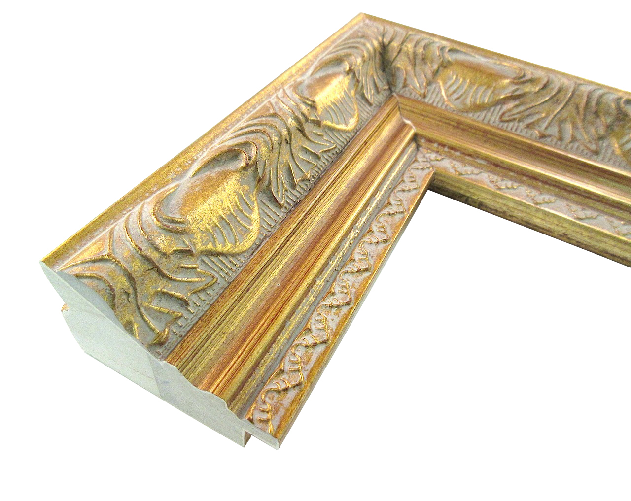 21/2 Inch Wide Gold Ornate Picture Frame Moulding in Lengths Style