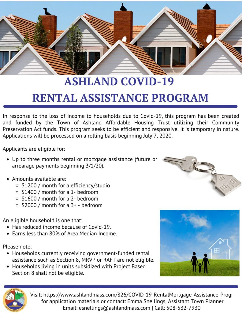 Town of Ashland Announces New COVID19 Rental & Mortgage Assistance