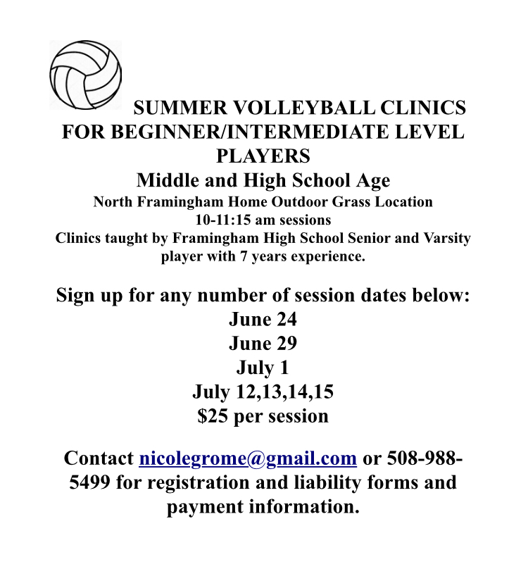 Register For Middle & High School Summer Volleyball Clinics