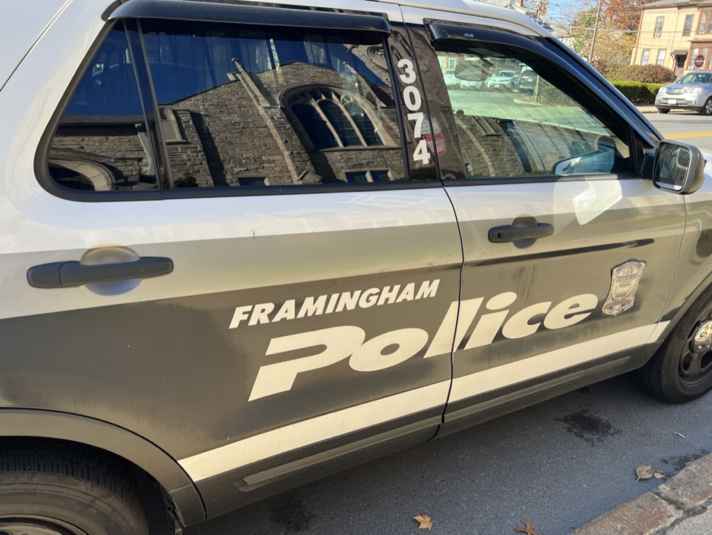 Framingham Police Vehicle Strikes Traffic Sign Framingham Source(03)
