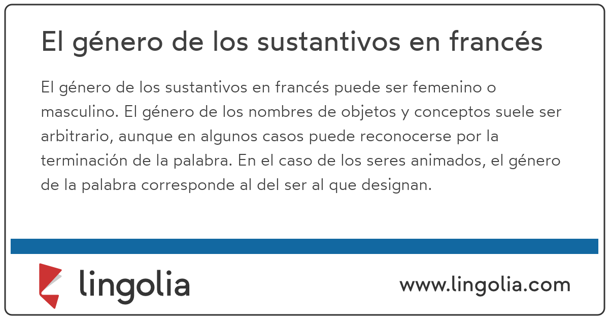 El género de los sustantivos en francés