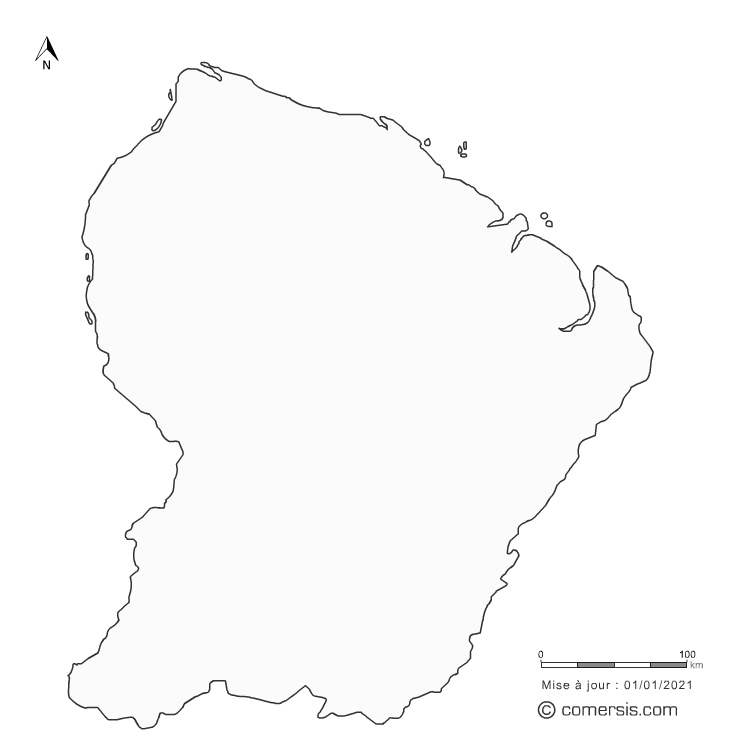 Carte De La Guyane Dessin Cartes Guyane