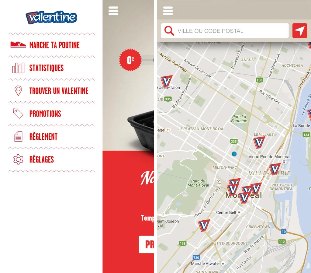 L'app qui la marche en poutines gratuites!