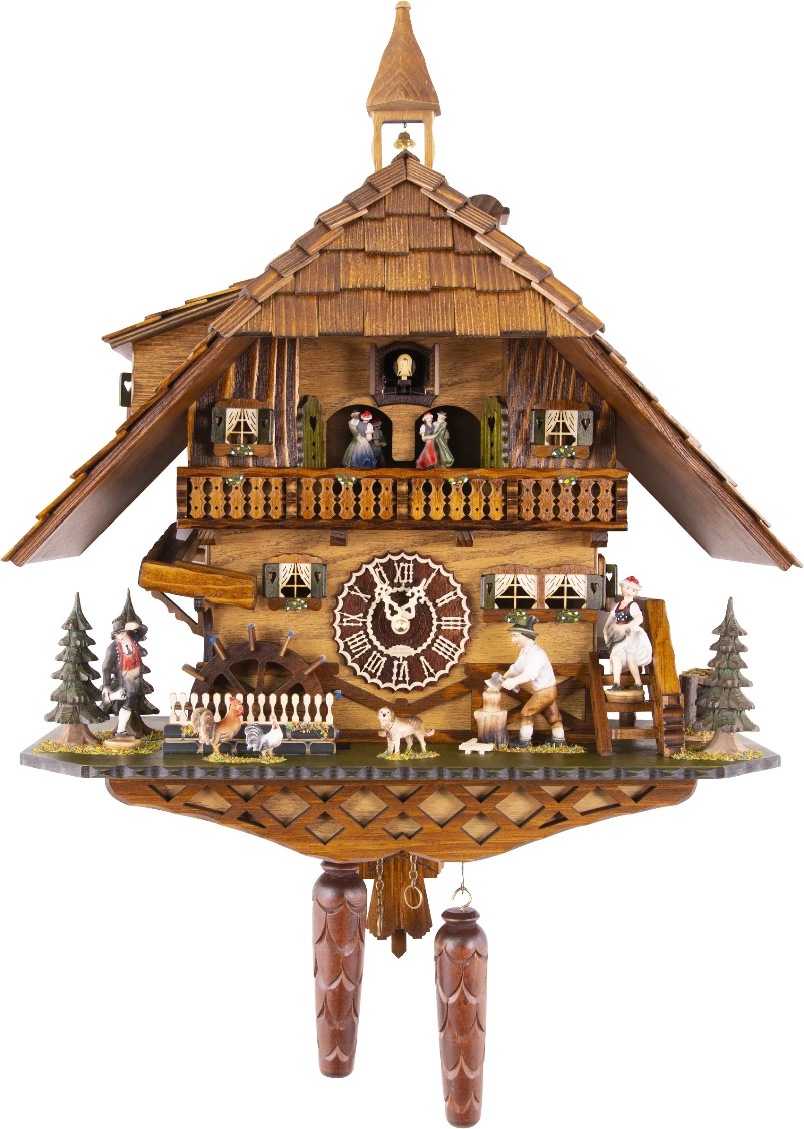 KU4259QMT Quartz Musical Cuckoo Clock with Wood Chopper Frankenmuth